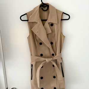Ann Taylor Trench dress with leather accents